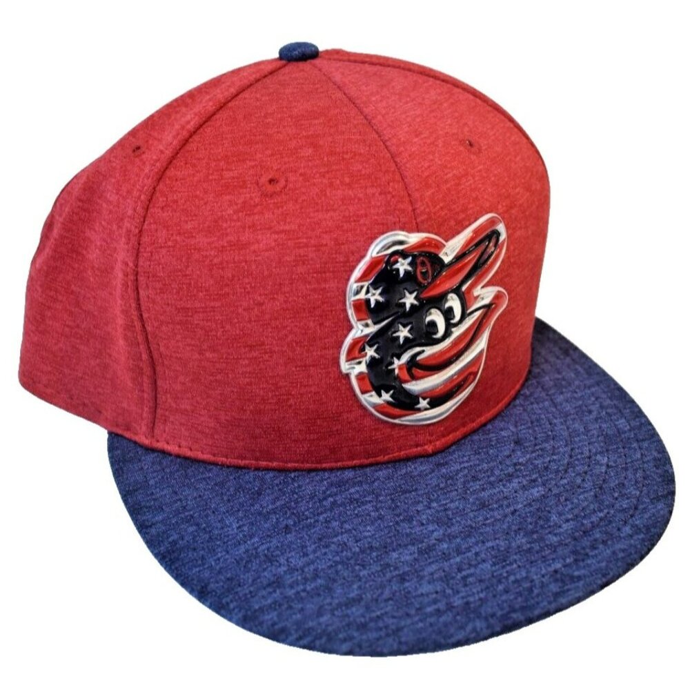 Baltimore Orioles New Era Hat Licensed Red White Blue USA Patter 7-3/4 Fit